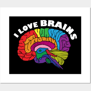 I love Brains Posters and Art